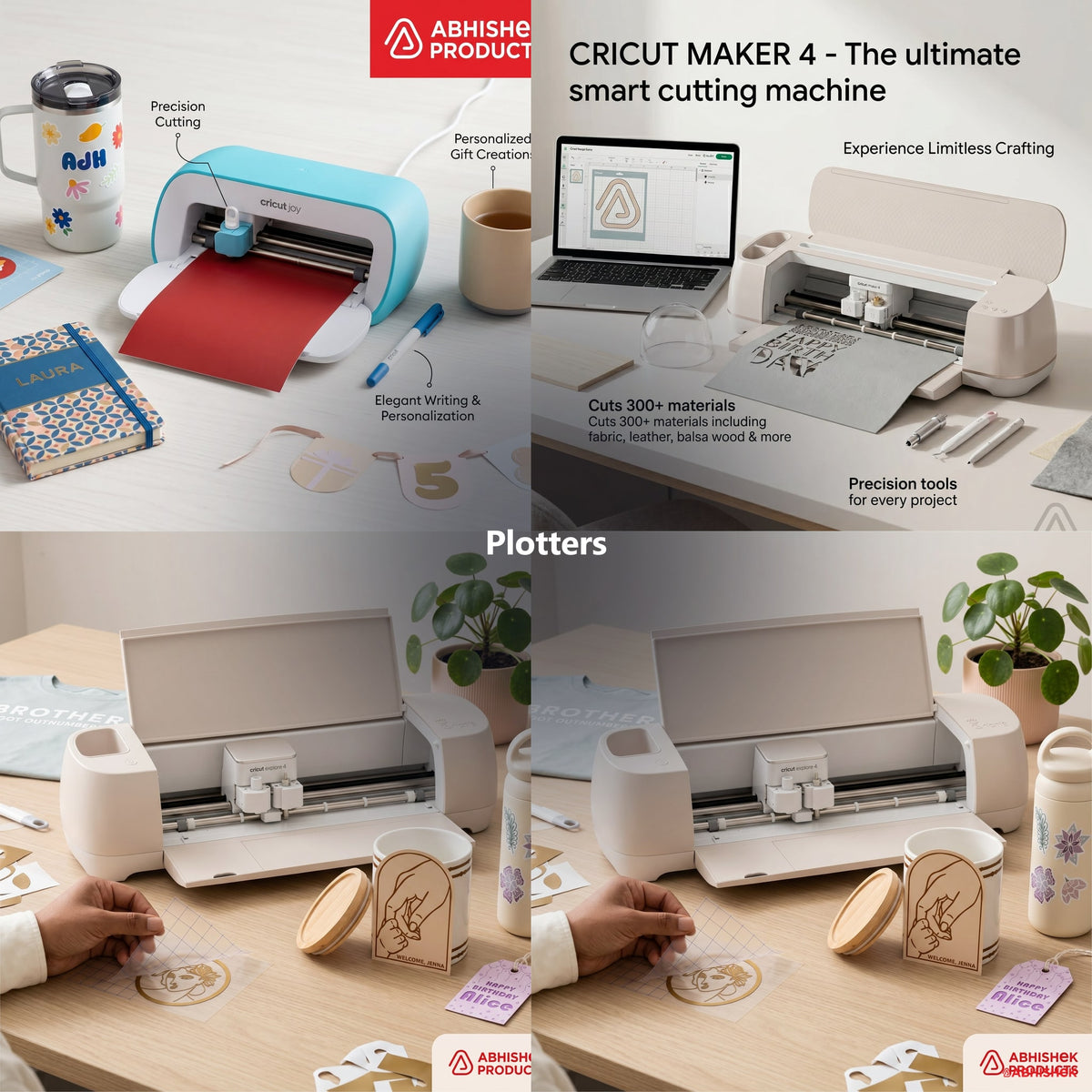 Cricut Cutting Machines & Plotters for ID card and print shops in India — product collage