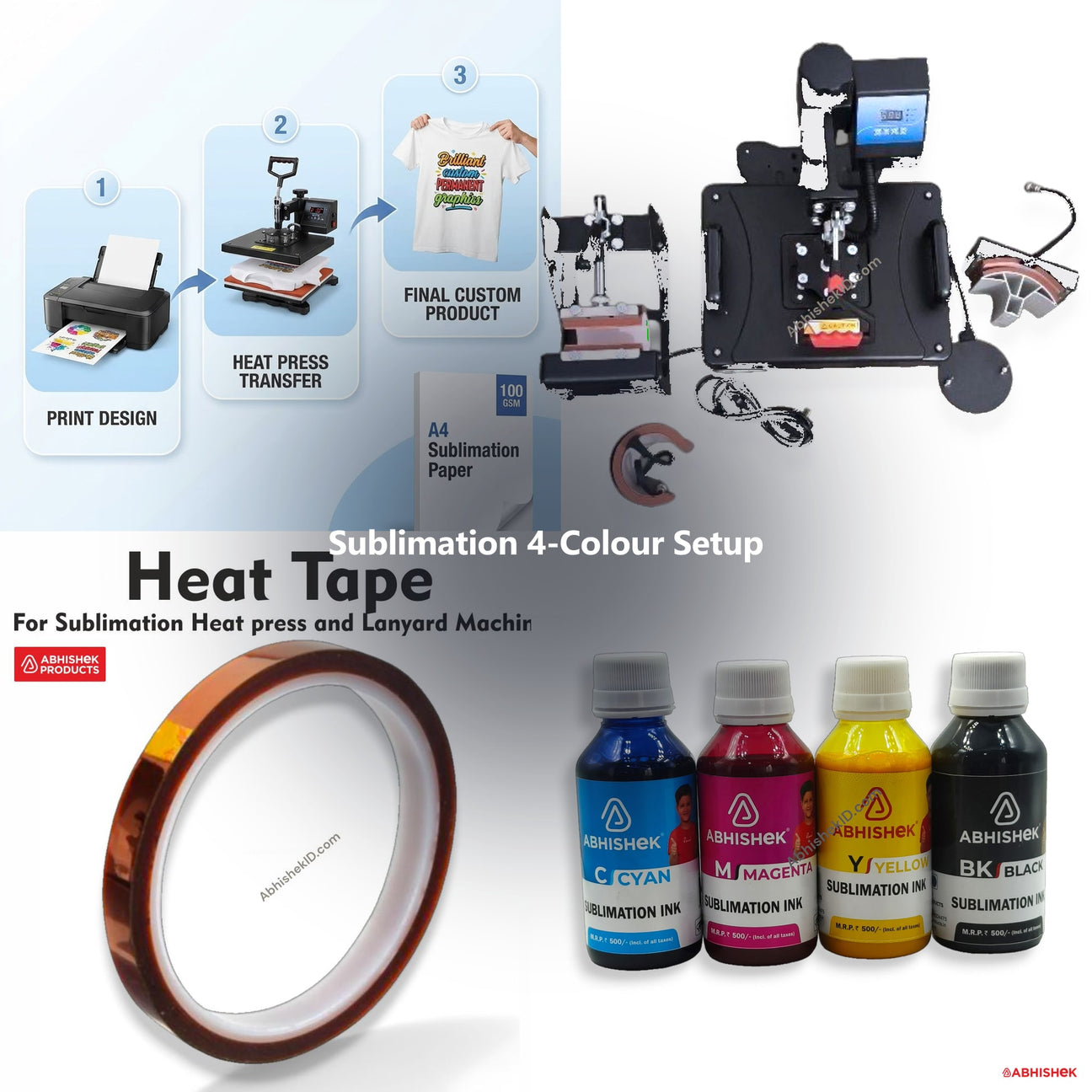 Sublimation 4-Colour Setup for ID card and print shops in India — product collage