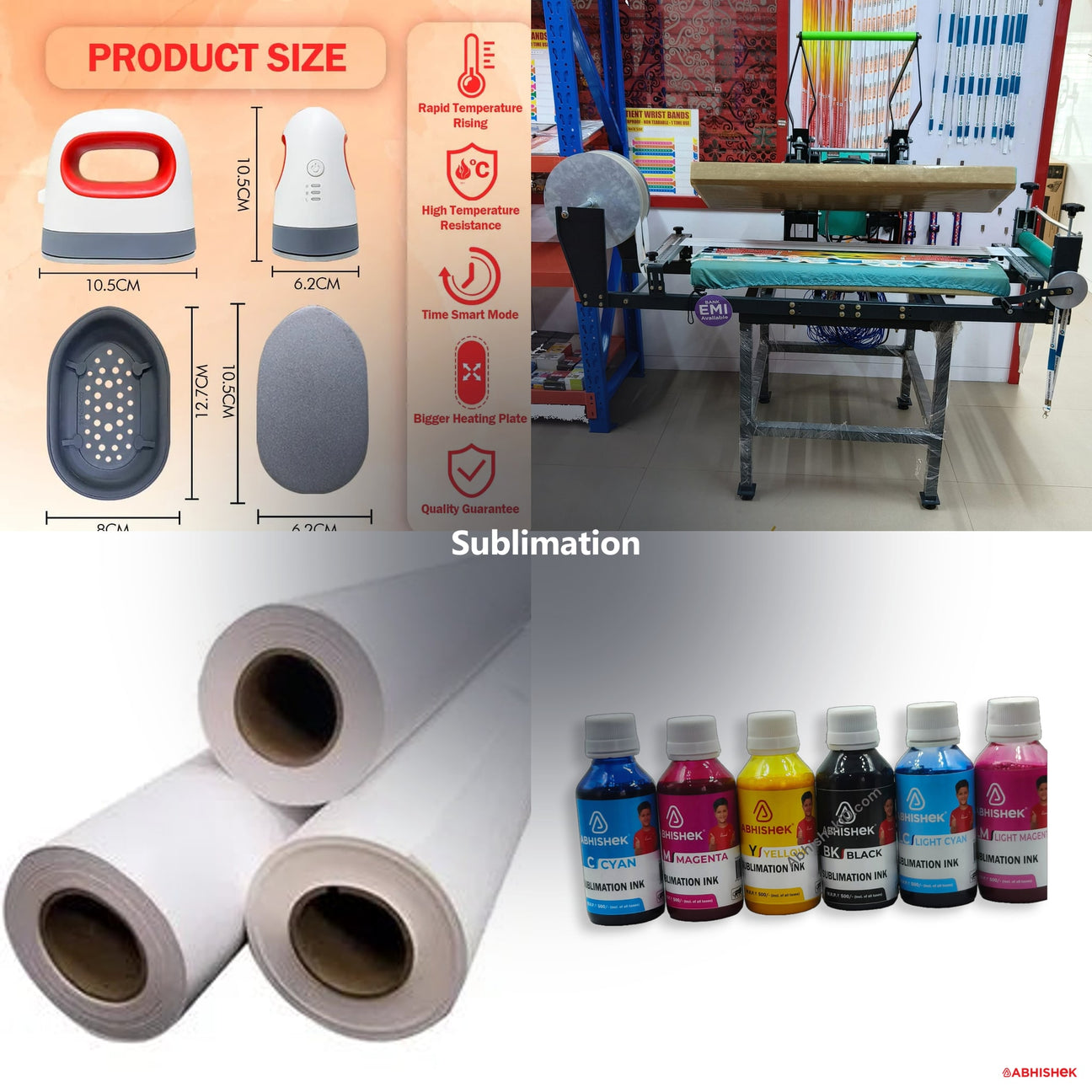 Sublimation Heat Press Machines for ID card and print shops in India — product collage