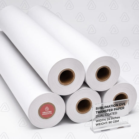 24 inch 90 gsm dual coated sublimation paper rolls stacked for heat transfer