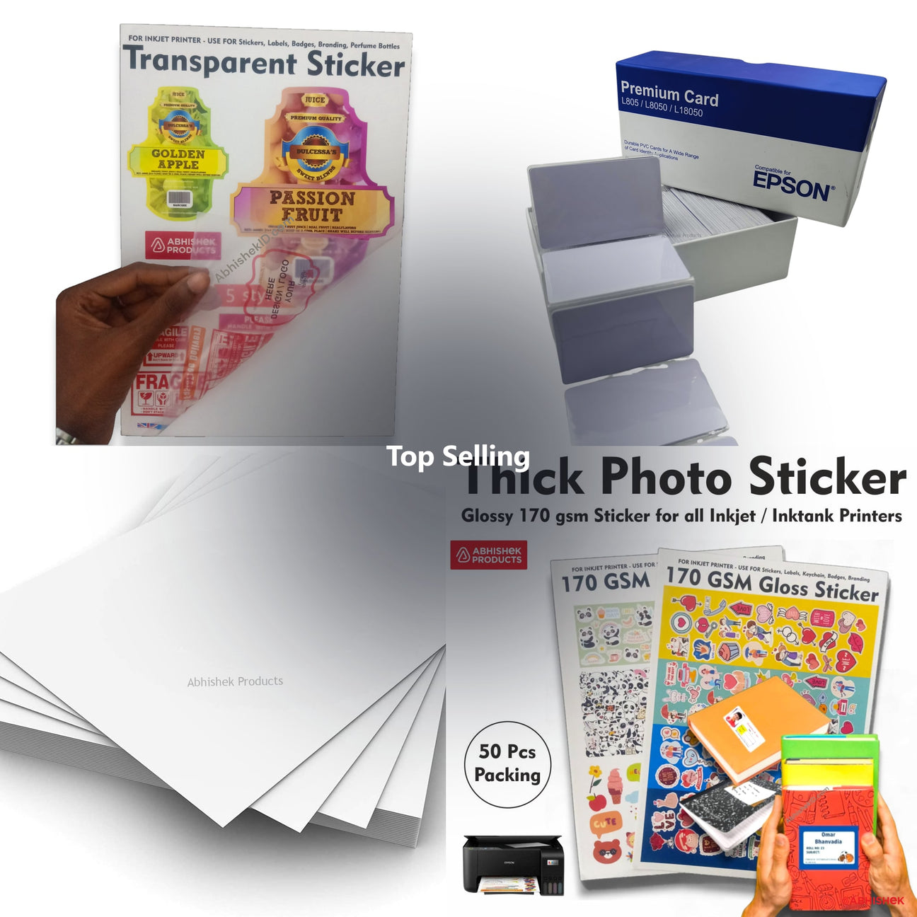 Top Selling Print Shop Supplies for ID card and print shops in India — product collage