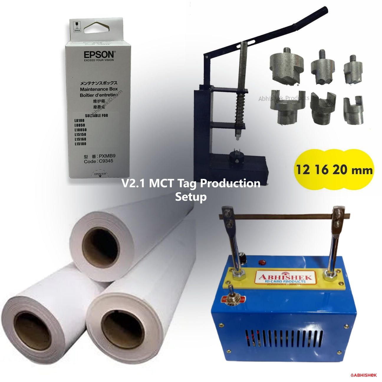 V2.1 MCT Tag Production Setup for ID card and print shops in India — product collage