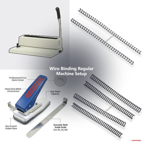 Wiro Binding Regular Machine Setup for ID card and print shops in India — product collage