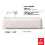 Cricut Explore 5 smart cutting machine, compact 12-inch, cream, for vinyl, iron-on, and Print Then Cut.