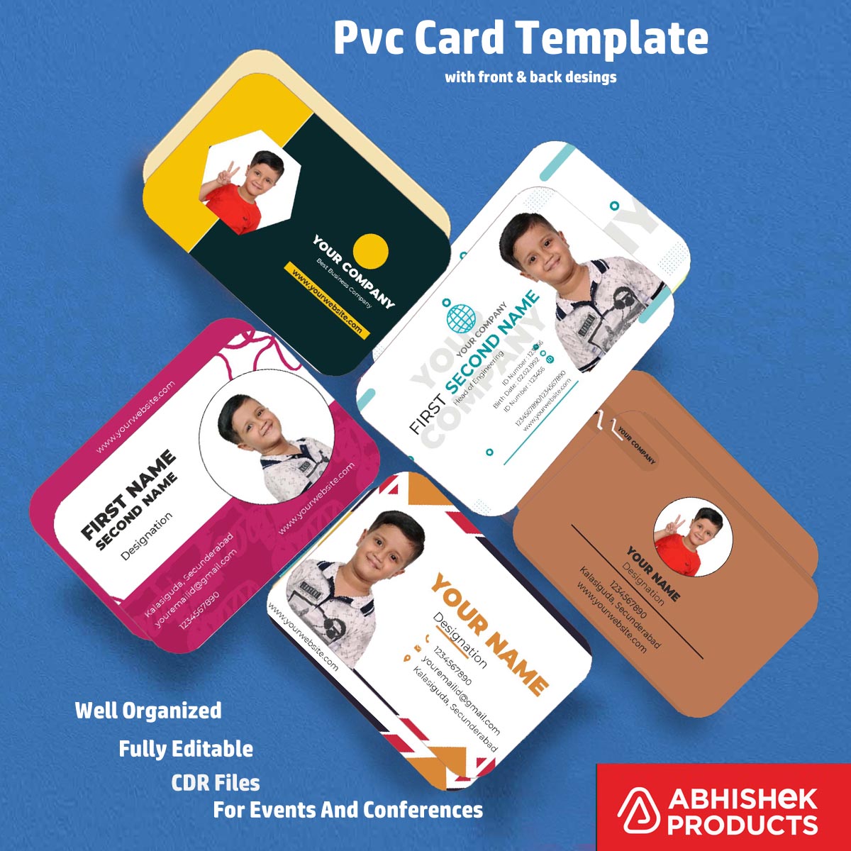 3/6 CorelDraw 11 ID Badge & Business Card Design Templates | 100 Editable Designs India