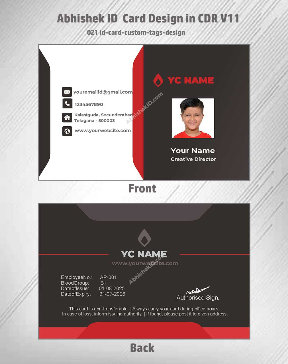 1/6 ID Card Design Templates in CorelDraw 11 | 100 Editable Downloadable Designs