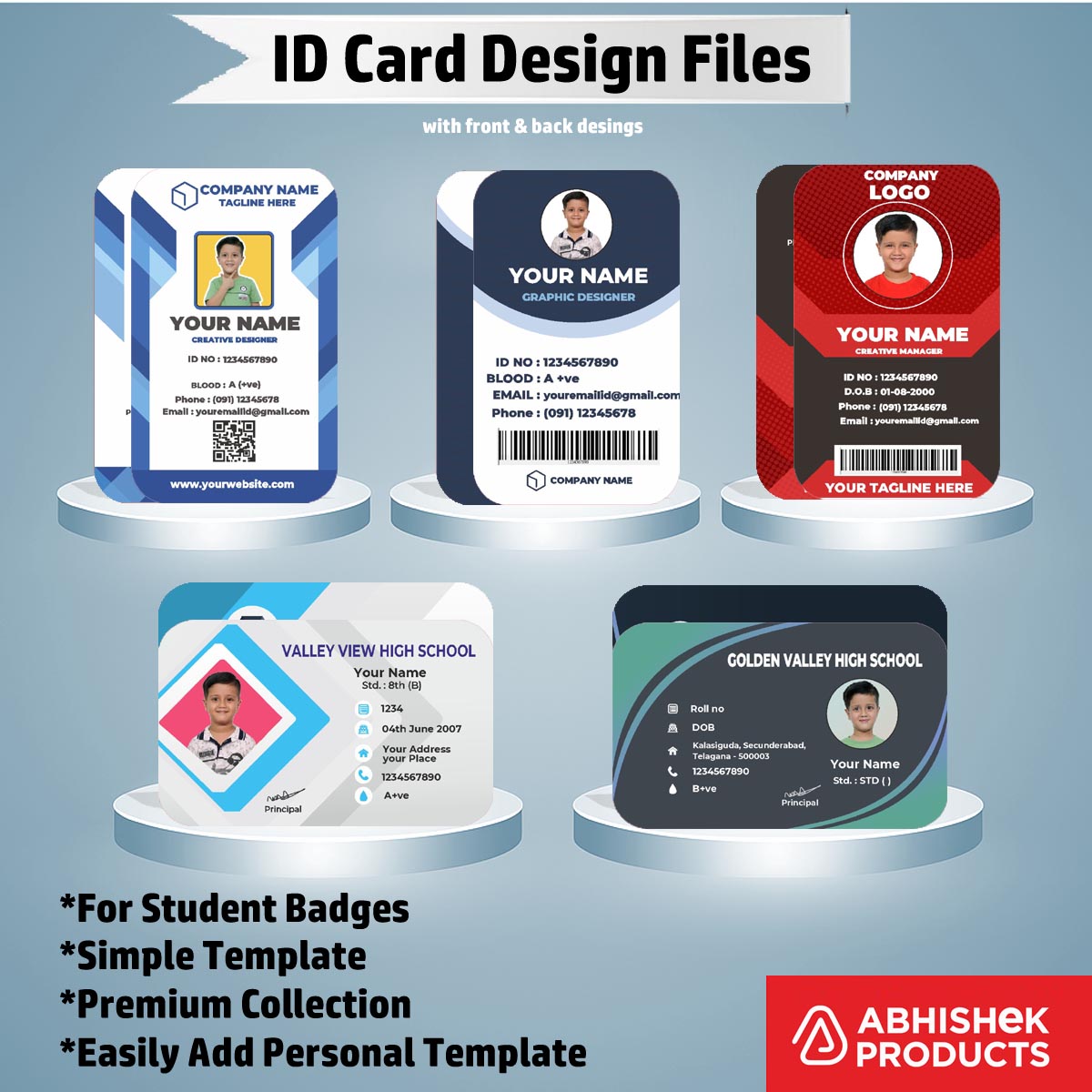 4/6 CorelDraw 11 Printable ID Card Design Templates | 100 Editable Designs India