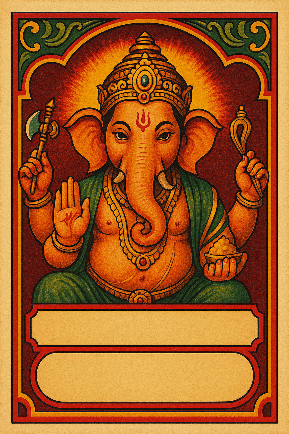 Ganesh Mandal ID Card Design Templates SVG (85x130mm) – Editable for CorelDRAW, Photoshop, Illustrator