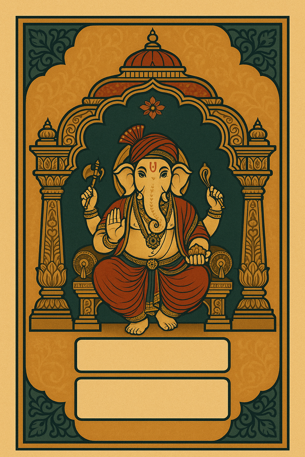 Ganesh Mandal ID Card Design Templates SVG (85x130mm) – Editable for CorelDRAW, Photoshop, Illustrator