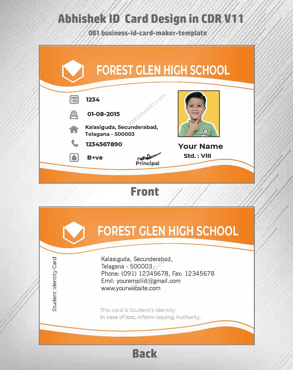 1/6 ID Card Design Templates in CorelDraw 11 | 100 Editable Downloadable Designs