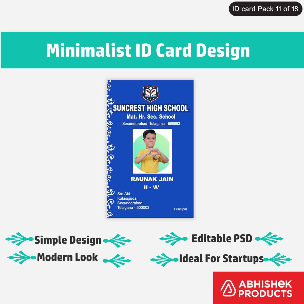 11/18 Minimalist ID Card Design Files - 50 PSD Templates – Abhishek ...