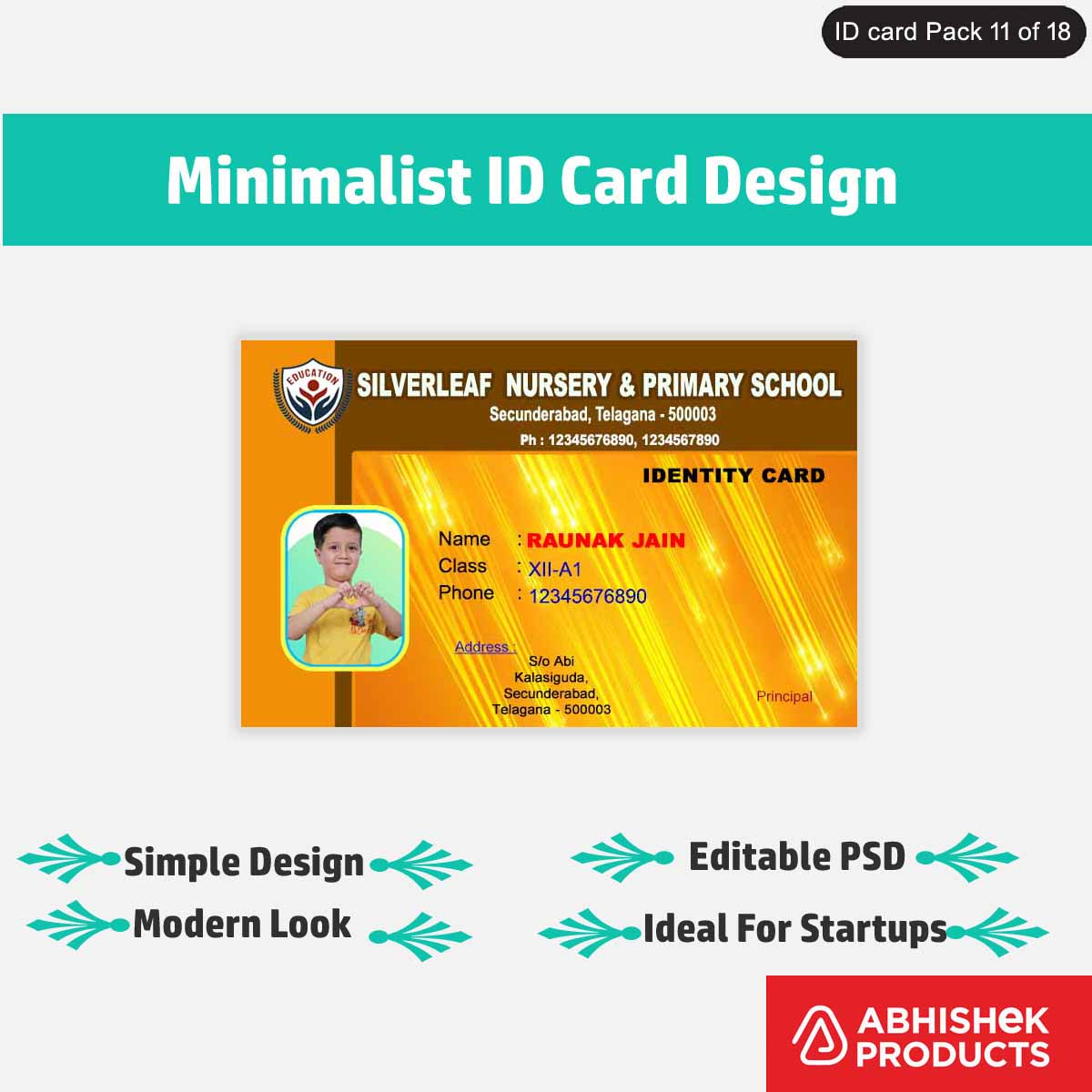 11/18 Minimalist ID Card Design Files - 50 PSD Templates – Abhishek ...
