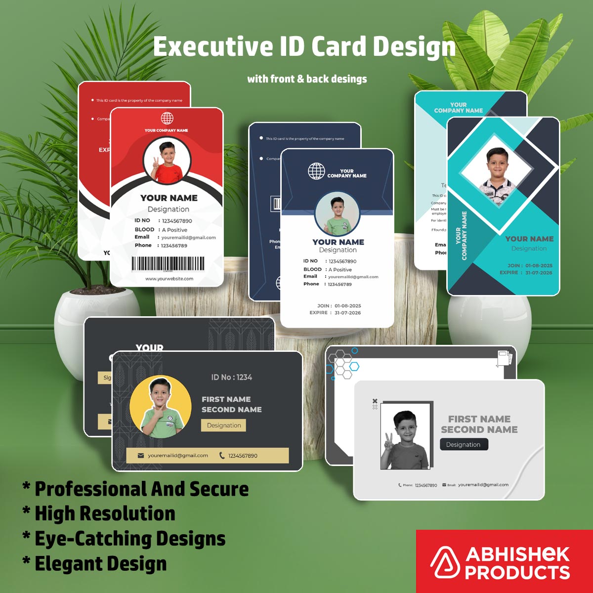 7/8 CorelDraw 11 Printable ID Card Design Templates | 100 Editable Designs India