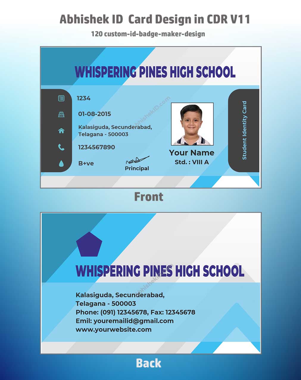 2/6 CorelDraw 11 Company ID Card Design Templates | 100 Editable Designs India