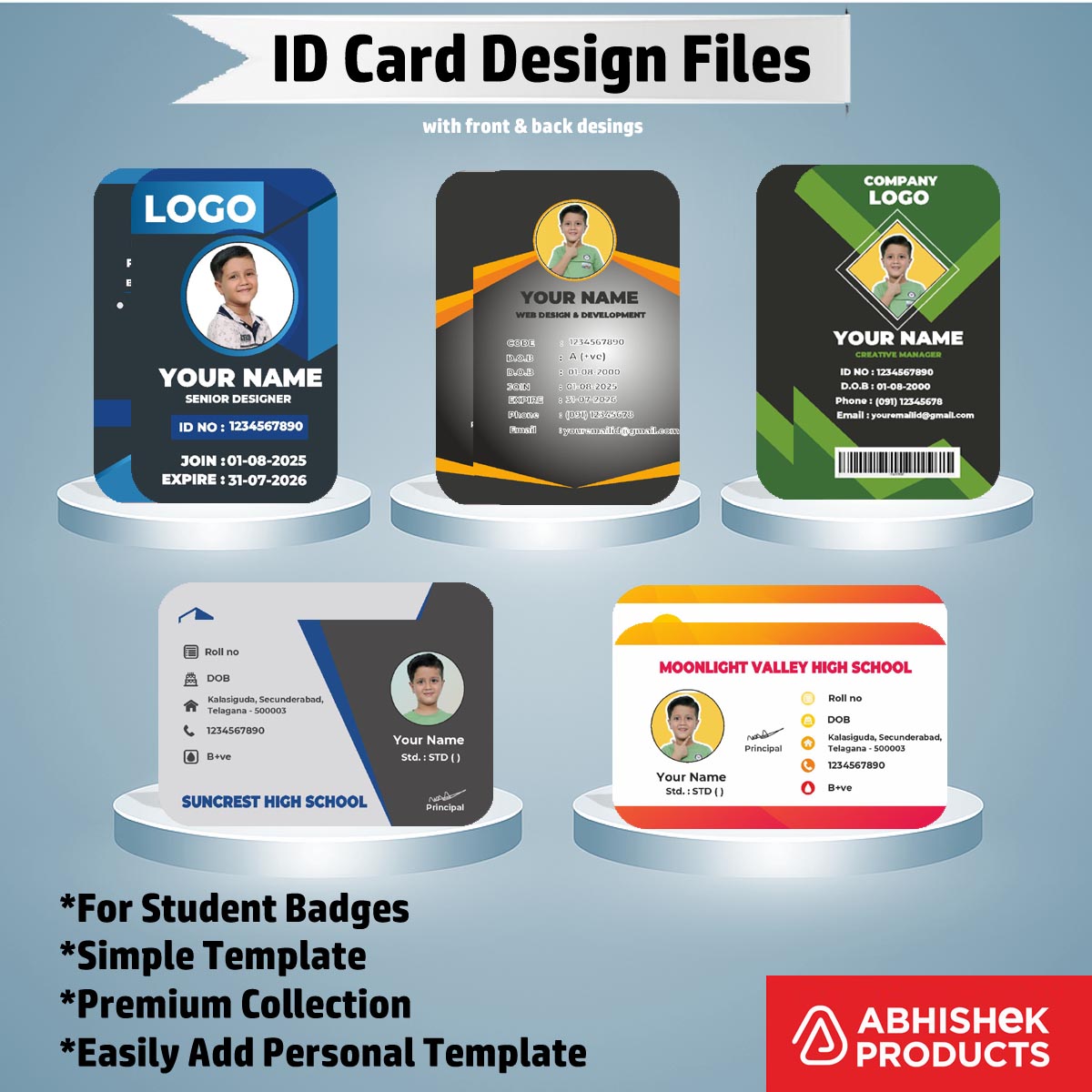 4/6 CorelDraw 11 Printable ID Card Design Templates | 100 Editable Designs India