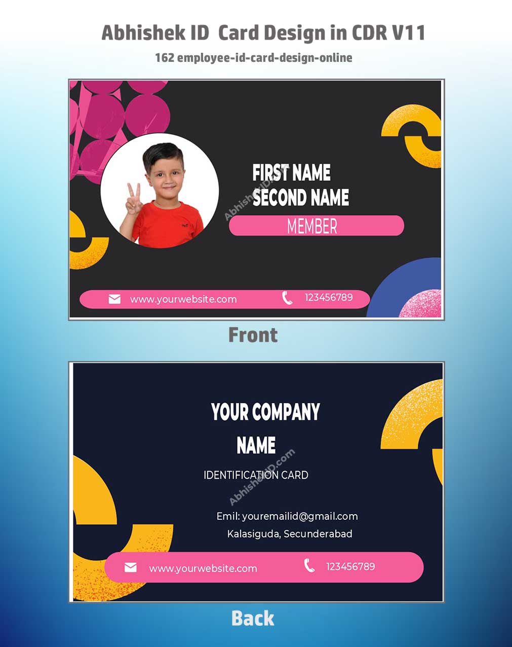 2/6 CorelDraw 11 Company ID Card Design Templates | 100 Editable Designs India