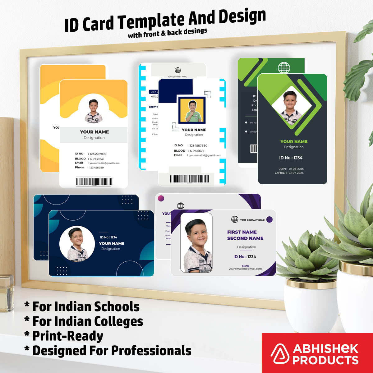 6/6 CorelDraw 11 Printable ID Card Design Templates | 100 Editable Designs India