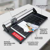 18" Rotary Paper Trimmer/Cutter, heavy-duty black metal and plastic, cutting paper, photo, cardstock, film.