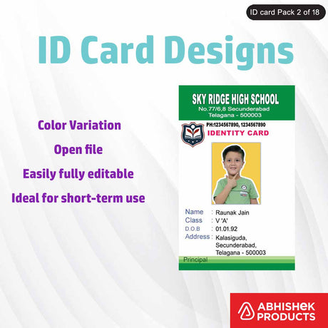 PSD design for designing ID cards, fully customizable and professional