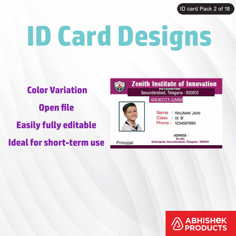 High-quality PVC ID card template, fully customizable and professional