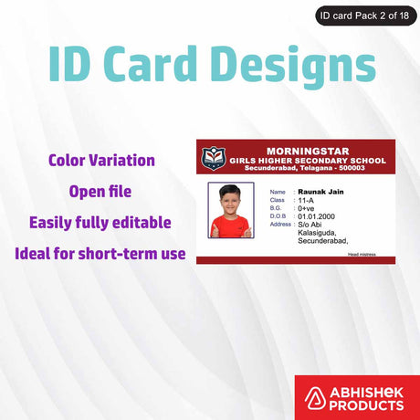 High-quality custom ID badge template, fully editable and professional