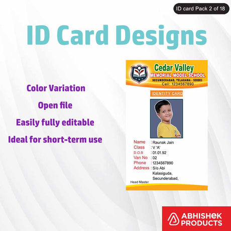 PSD design for making school ID cards, featuring professional and customizable design elements