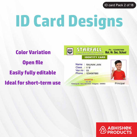 PSD design for designing employee ID cards, featuring customizable elements