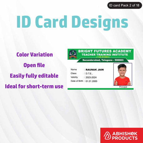 PSD design for designing ID cards, fully customizable and professional