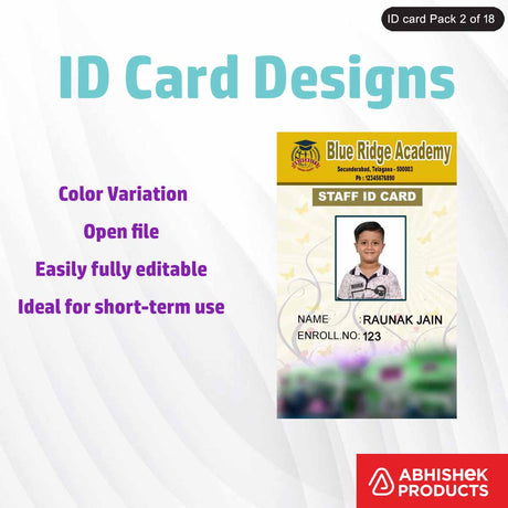 PSD design for making employee ID cards, featuring customizable design elements