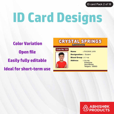 High-quality PVC ID card design template, fully editable and professional