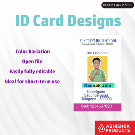 Sleek and professional company ID card design template, customizable for various needs