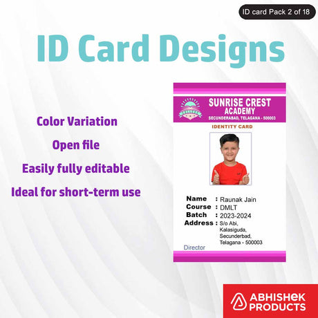 PSD design for creating custom ID badges, featuring professional design elements