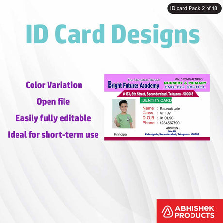 Professional corporate ID badge template, fully editable and sleek design