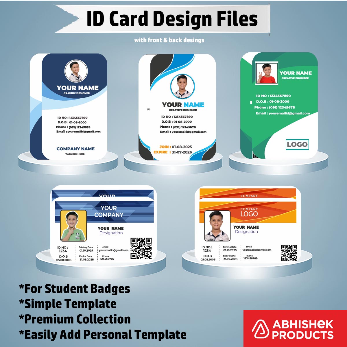 4/6 CorelDraw 11 Printable ID Card Design Templates | 100 Editable Designs India