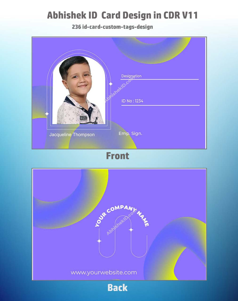 3/8 CorelDraw 11 ID Badge & Business Card Design Templates | 100 Editable Designs India