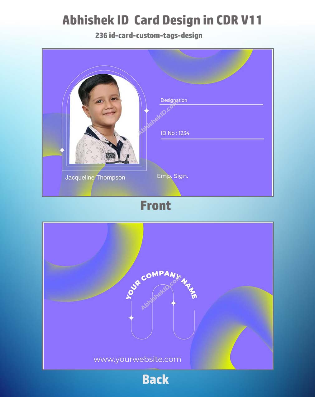 3/6 CorelDraw 11 ID Badge & Business Card Design Templates | 100 Editable Designs India