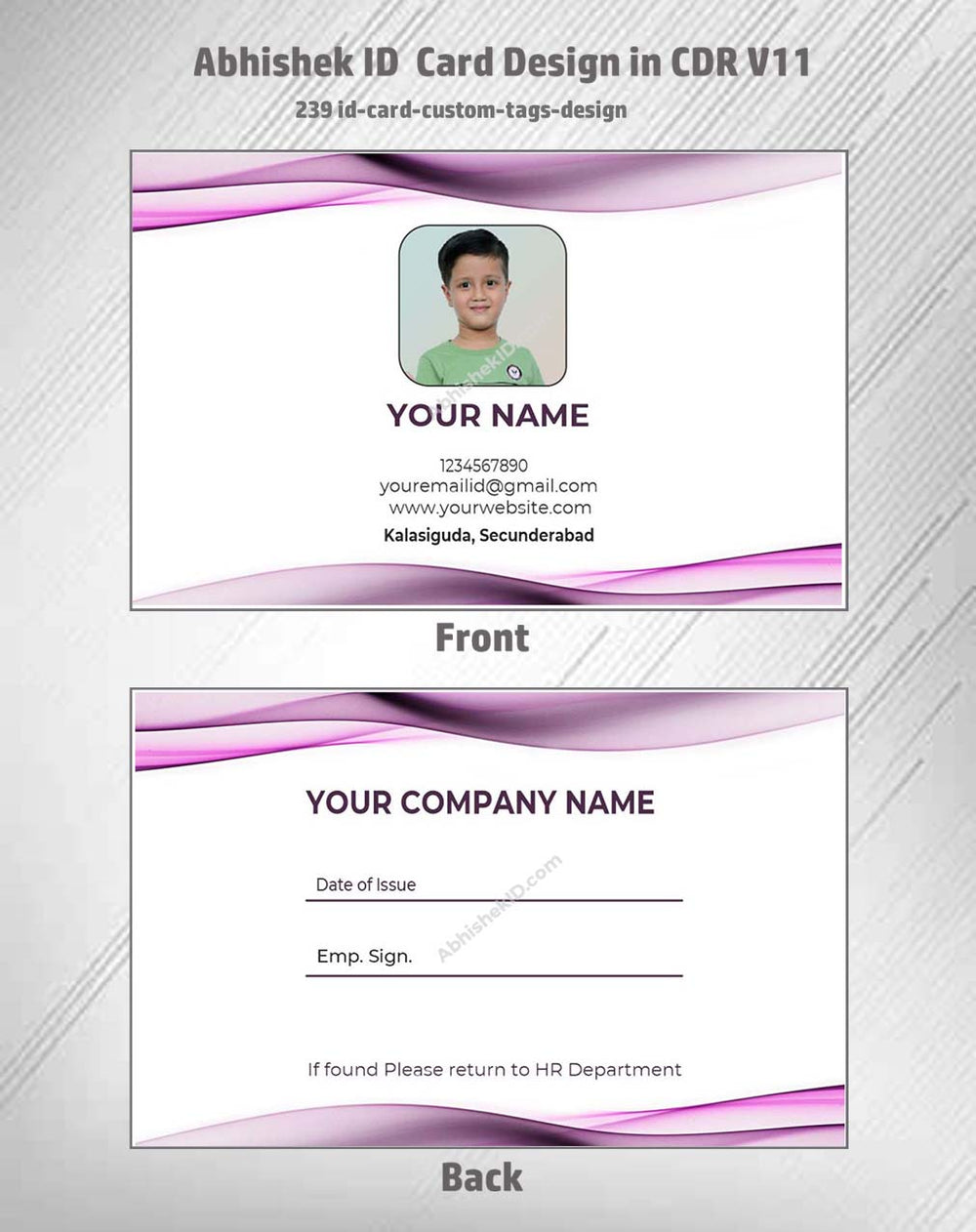 3/8 CorelDraw 11 ID Badge & Business Card Design Templates | 100 Editable Designs India