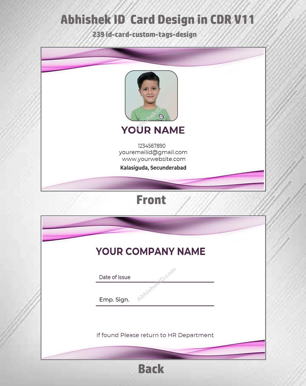 3/6 CorelDraw 11 ID Badge & Business Card Design Templates | 100 Editable Designs India