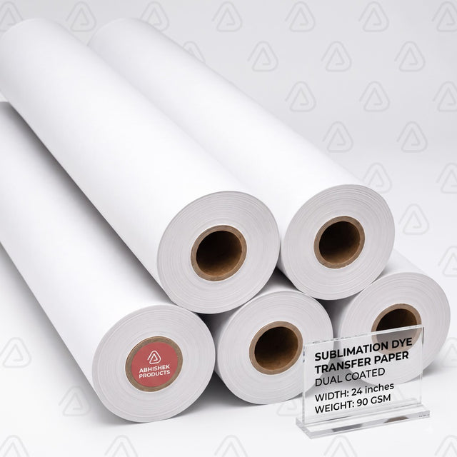 Dual Coated Sublimation Paper Roll - 24 Inch, 90 gsm, white paper for dye transfer printing