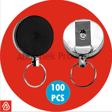 40 mm Metal Round Retractable  Yo-Yo Steel For Business Id Cards