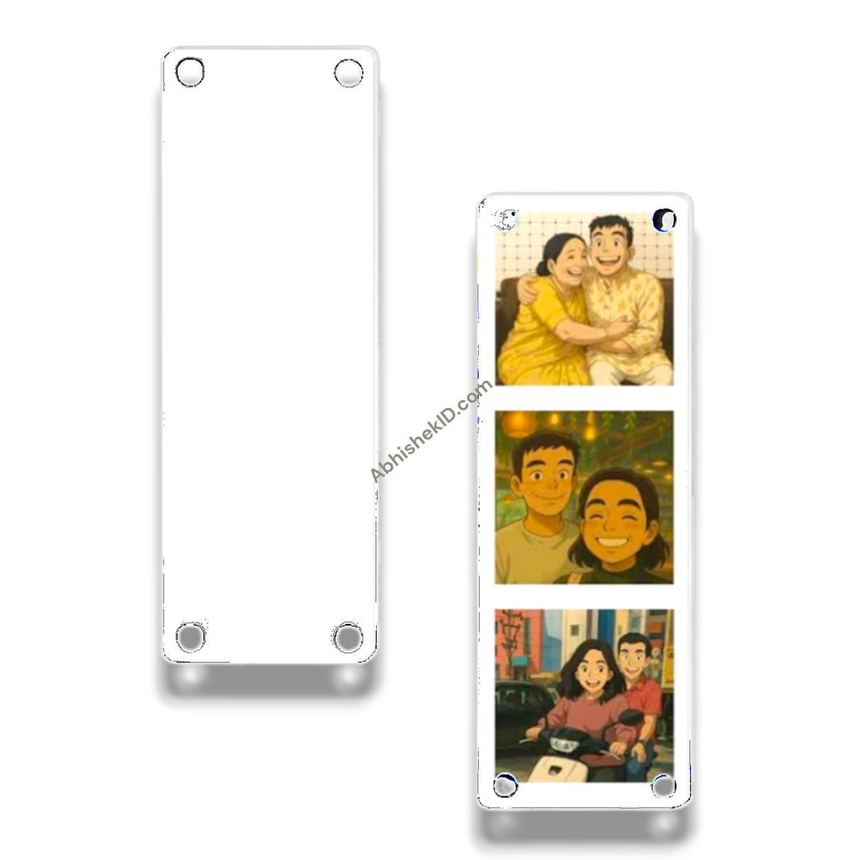2x6 Inch Acrylic Poloroid Strip Magnetic Photo Frames Rectangle Fridge Magnet Frames | Without Print