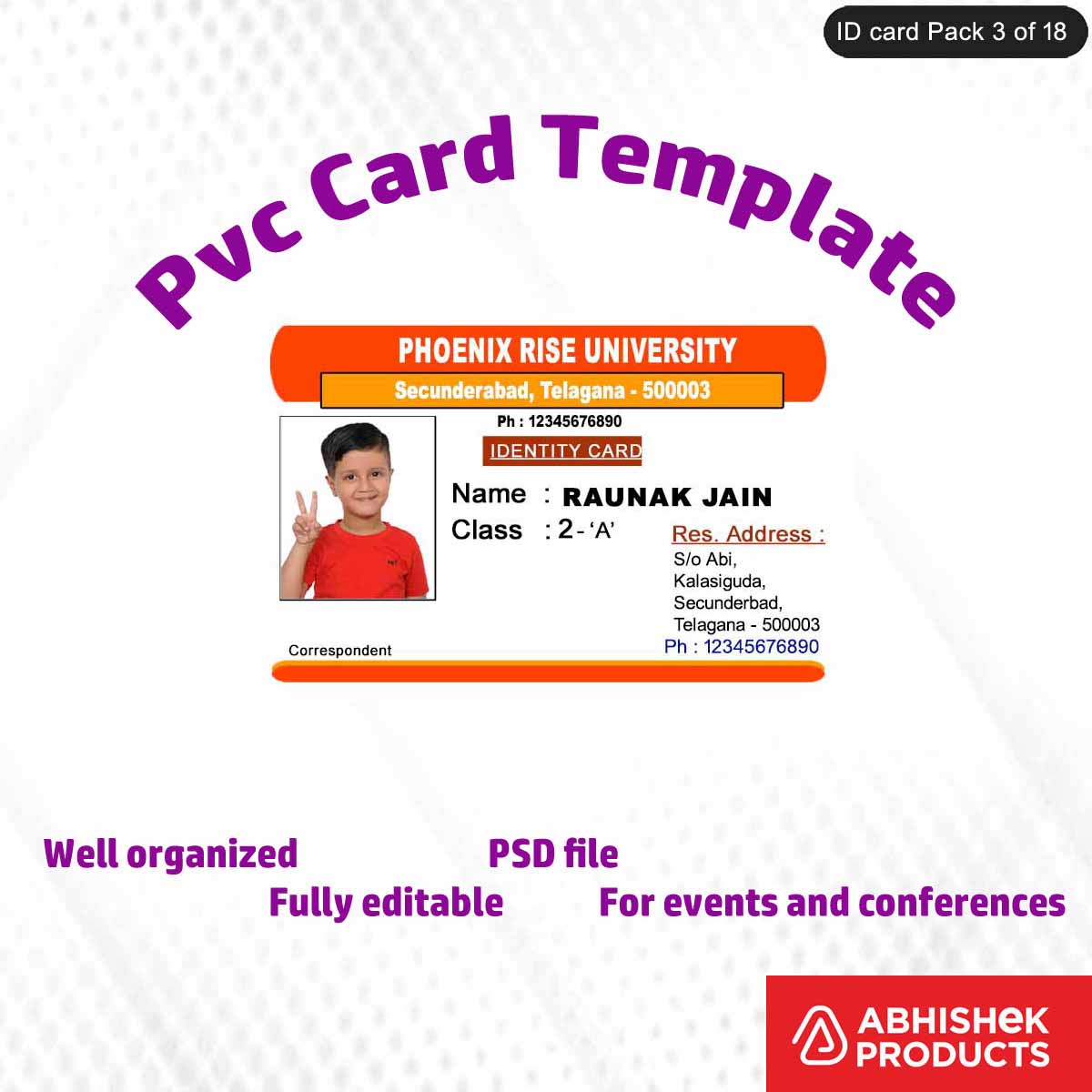 PSD design for designing employee ID cards, featuring customizable elements