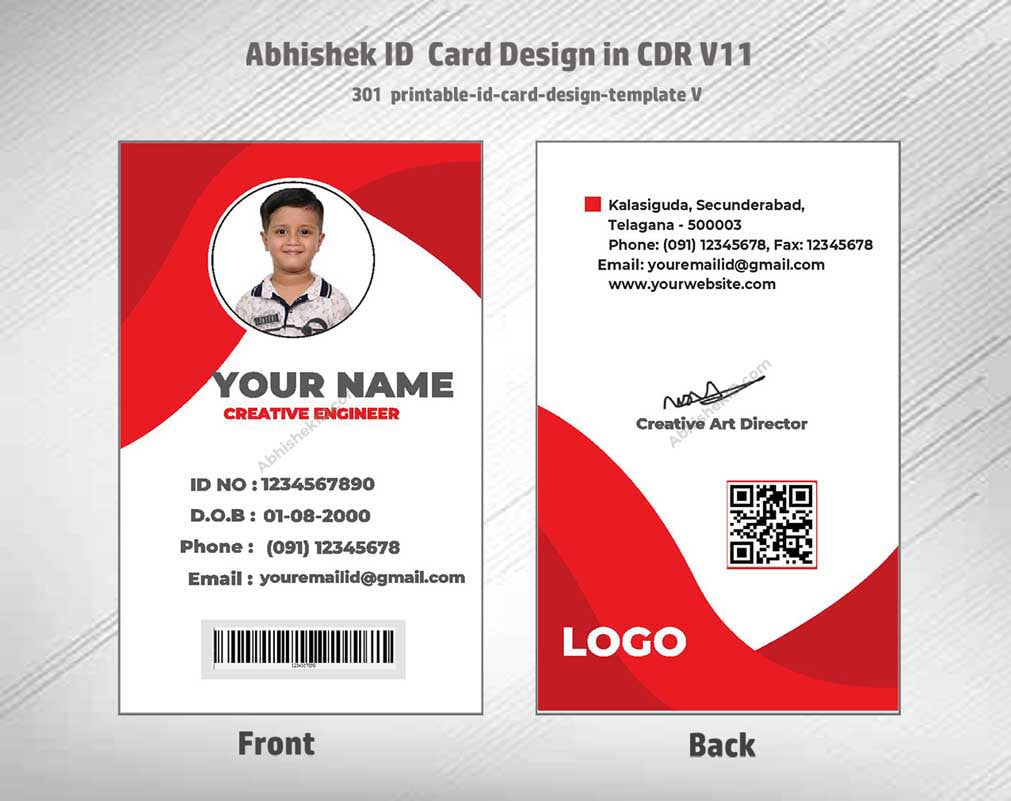 4/6 CorelDraw 11 Printable ID Card Design Templates | 100 Editable Designs India
