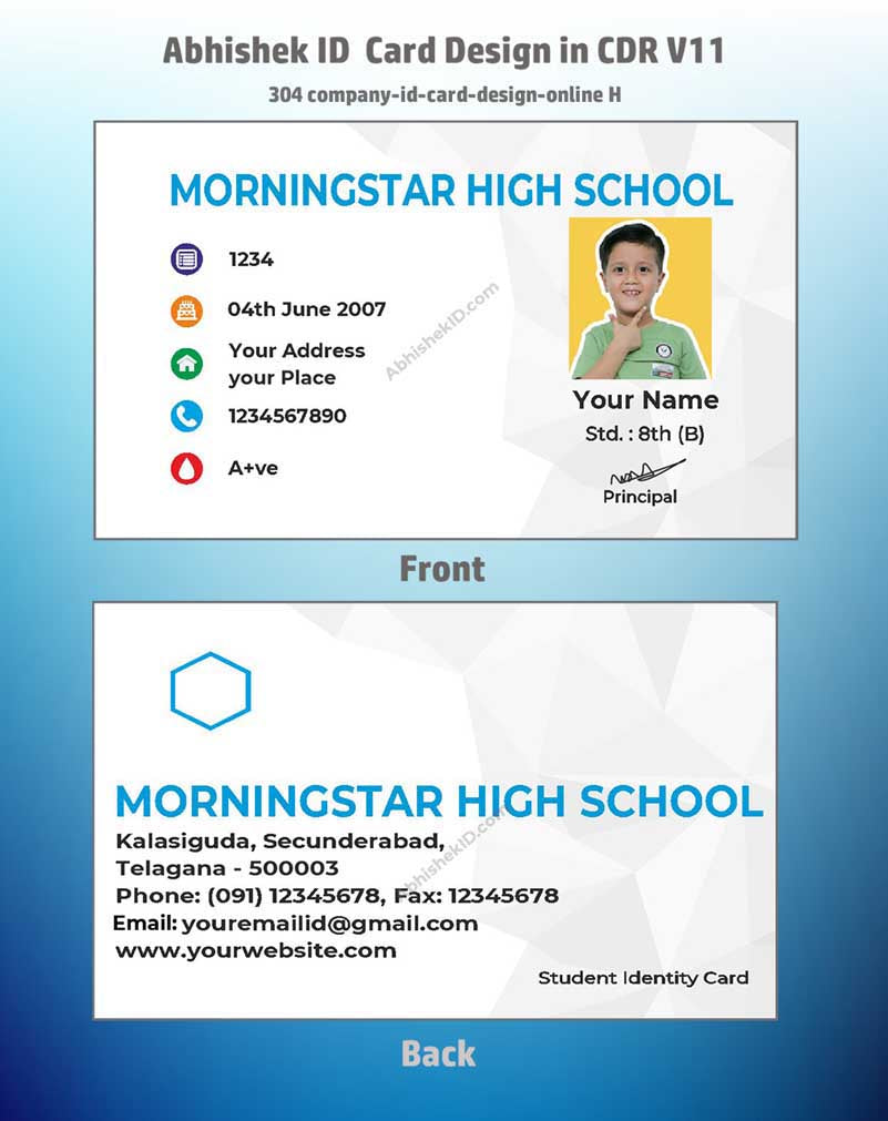 4/6 CorelDraw 11 Printable ID Card Design Templates | 100 Editable Designs India