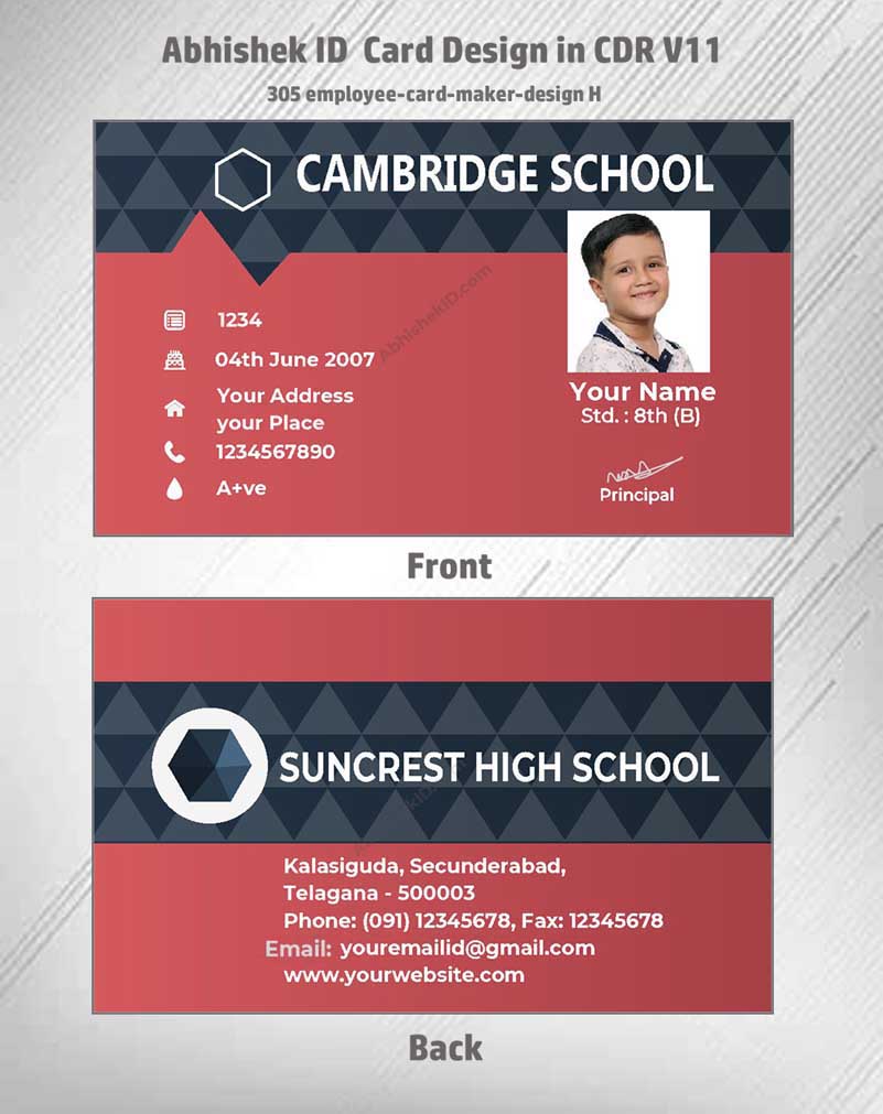 4/6 CorelDraw 11 Printable ID Card Design Templates | 100 Editable Designs India
