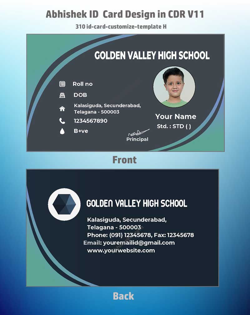 4/6 CorelDraw 11 Printable ID Card Design Templates | 100 Editable Designs India