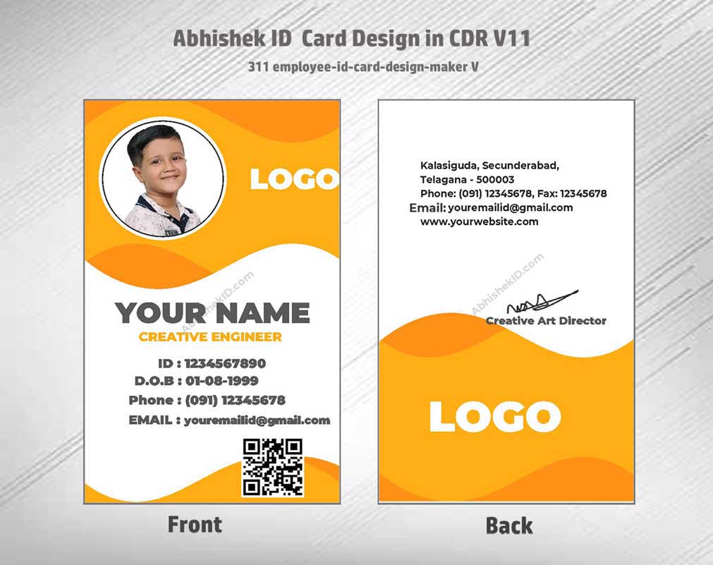 4/6 CorelDraw 11 Printable ID Card Design Templates | 100 Editable Designs India