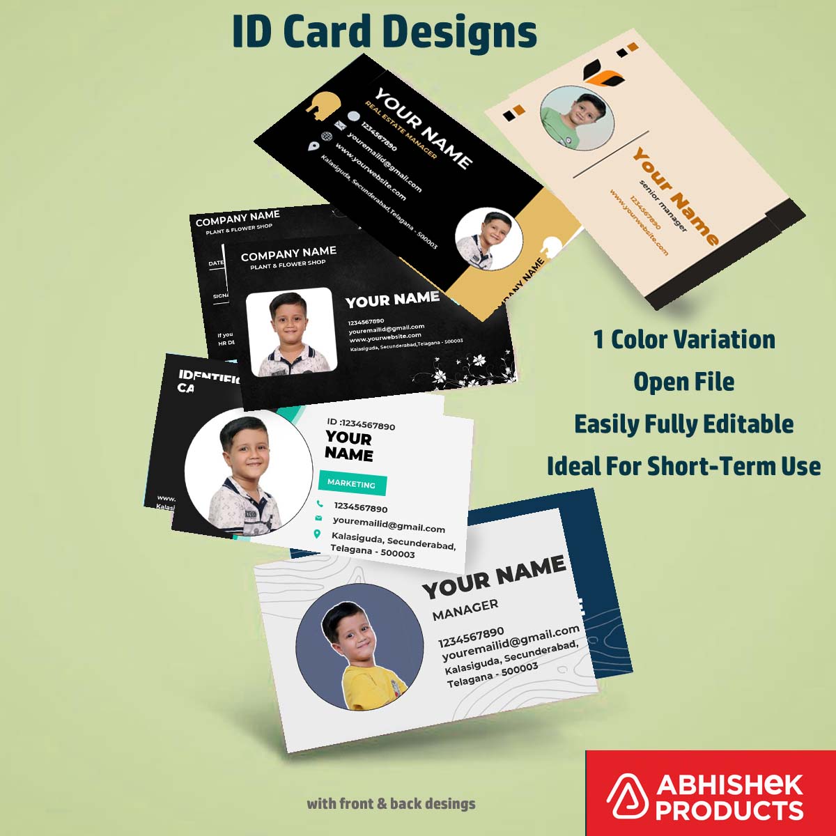 2/6 CorelDraw 11 Company ID Card Design Templates | 100 Editable Designs India