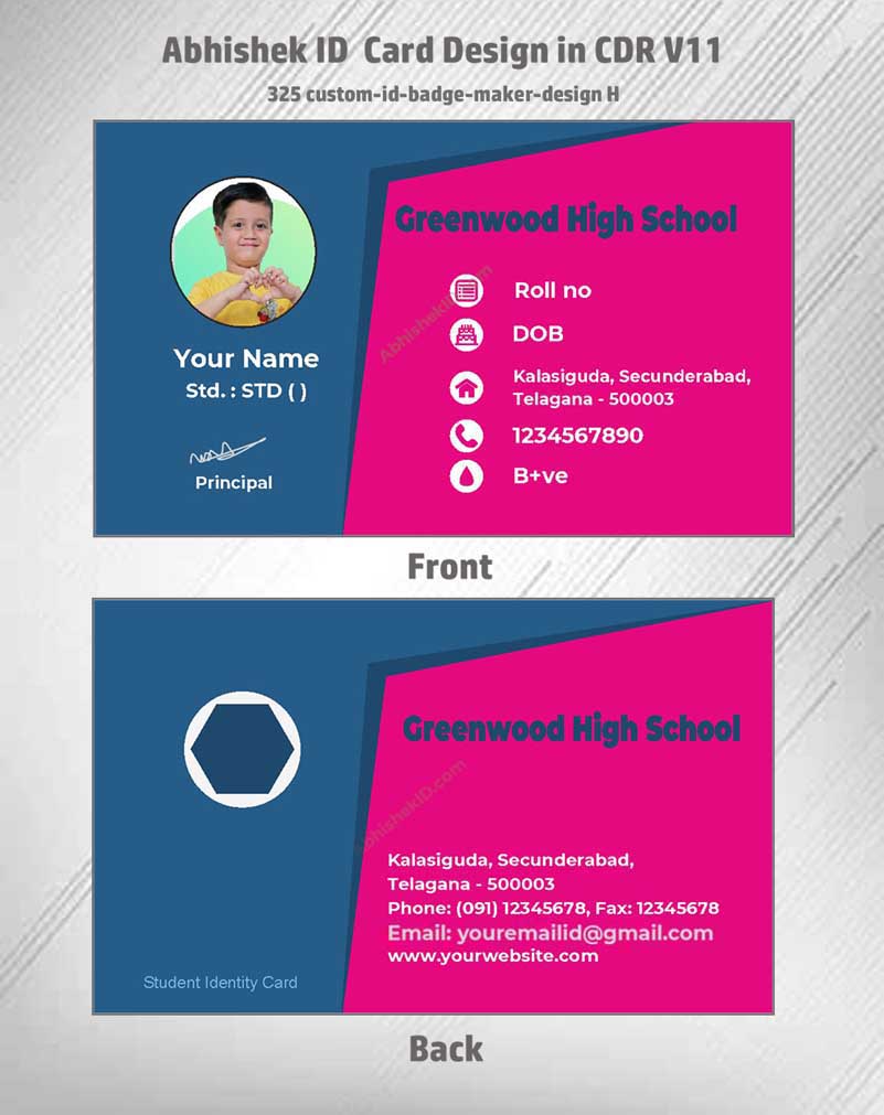 4/6 CorelDraw 11 Printable ID Card Design Templates | 100 Editable Designs India