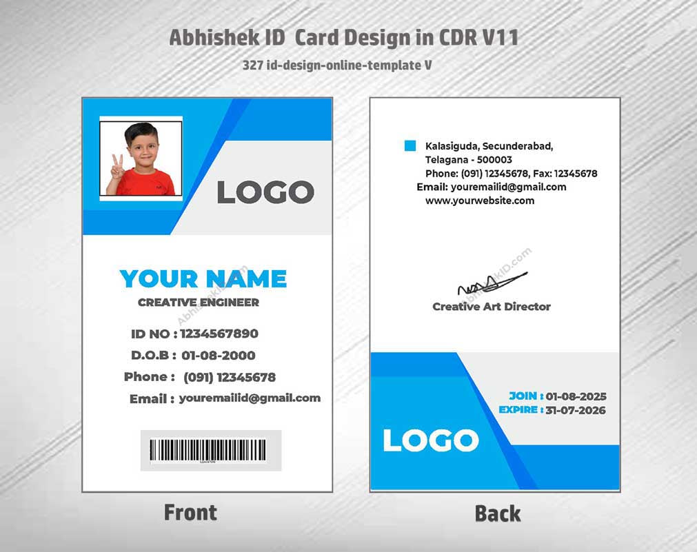 4/6 CorelDraw 11 Printable ID Card Design Templates | 100 Editable Designs India